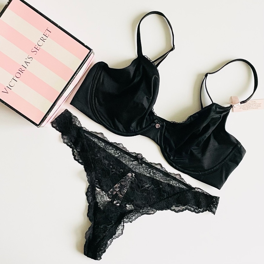 38D XL Victoria’s Secret black bra set